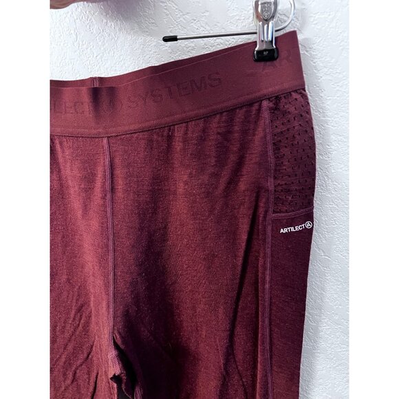 Artilect Systems Boulder 125 gsm Leggings Merino Wool Blend Burgundy Lightweight - Picture 3 of 8